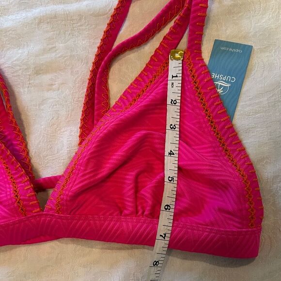 Cupshe Bikini Swim Top Strappy Hot Pink Size L - Picture 9 of 9